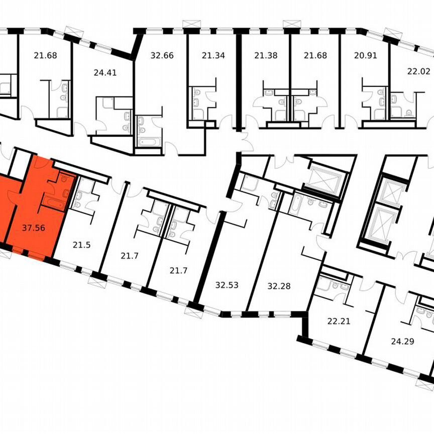 Апартаменты-студия, 37,6 м², 15/15 эт.