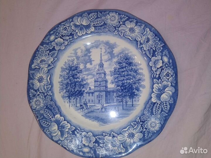 Настенная тарелка (Гжель) 1960г