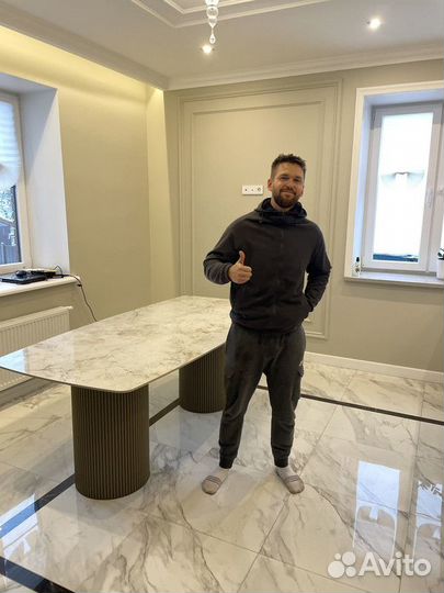 Стол из керамогранита на заказ/Реечные ножки