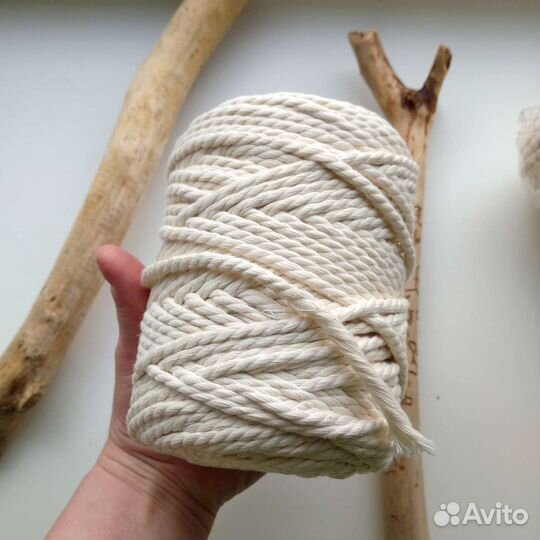 Верёвка хлопковая 4 мм для макраме