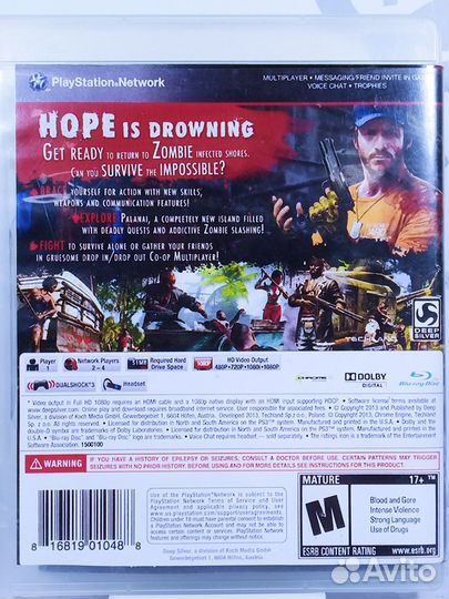 Диск для PS3 Dead Island Riptide б/у с гарантией