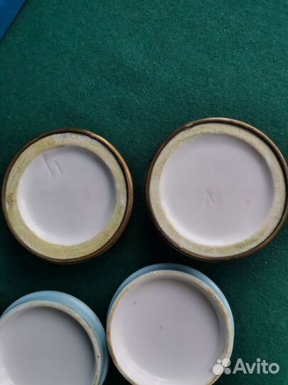 Банки парфюмерные для крема 19 век амуры ангелы