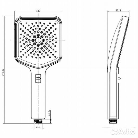 Душевая лейка aquame AQM8502B черный