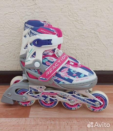 Роликовые коньки дет. раздвижные Reaction Rainbow