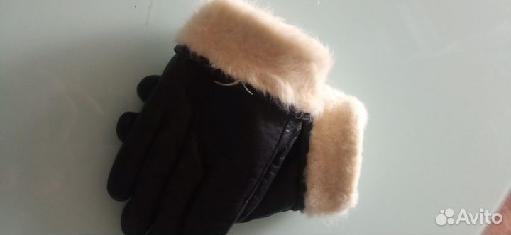 Перчатки кожаные летные с мехом