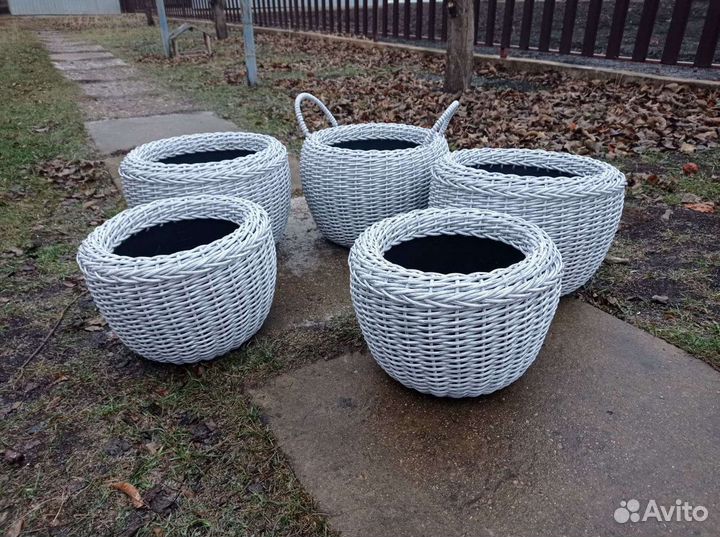 Кашпо вазоны из искусственного ротанга