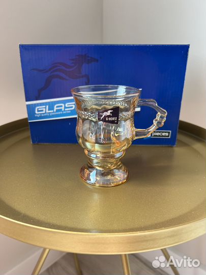 Набор 6штук кружек бокалов из стекла новые