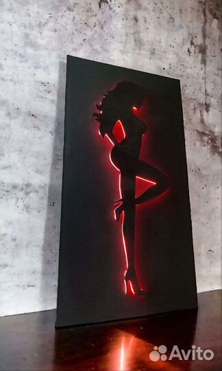 Неоновая контурная картина