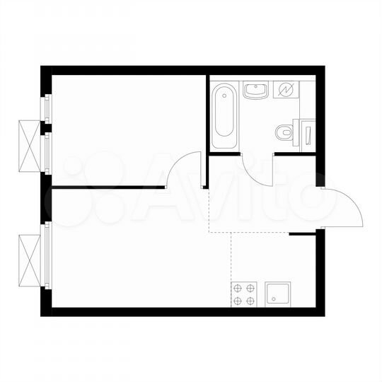 1-к. квартира, 31,8 м², 21/25 эт.