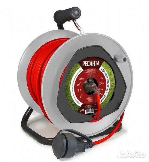 Удлинитель Ресанта су-2х1-30/2вр (с выкл., 1 роз.)