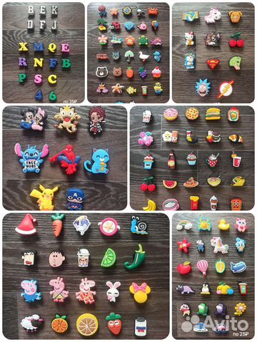 Джибитсы для кроксов - вкусняшки, буквы и другое