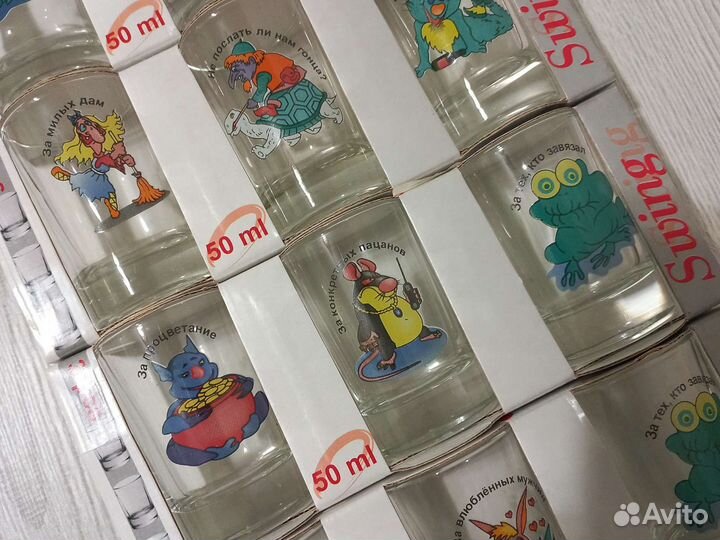 Стаканы стопки 50 мл стекло с декором