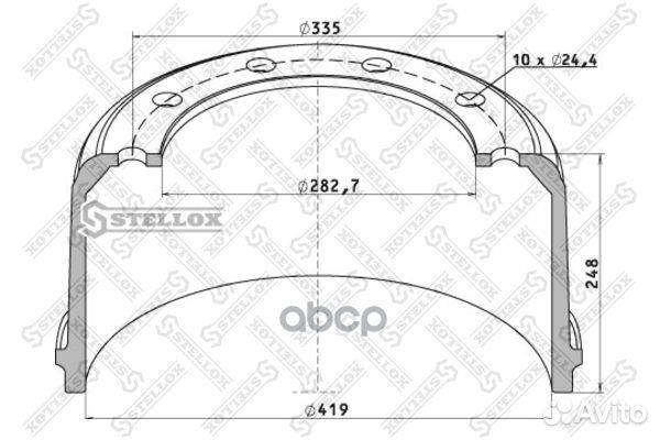 85-00025-SX торм.барабан 419x180/204 H248 d2