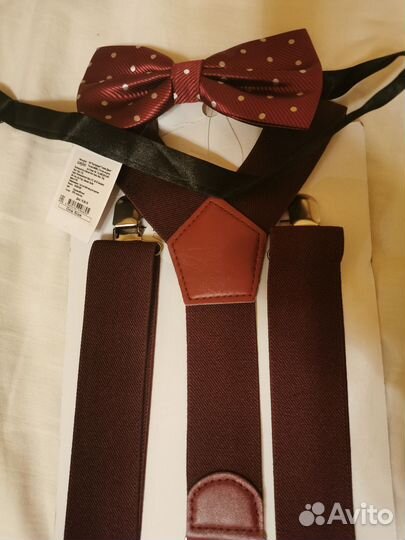 Подтяжки и бабочка Gloria jeans бордо