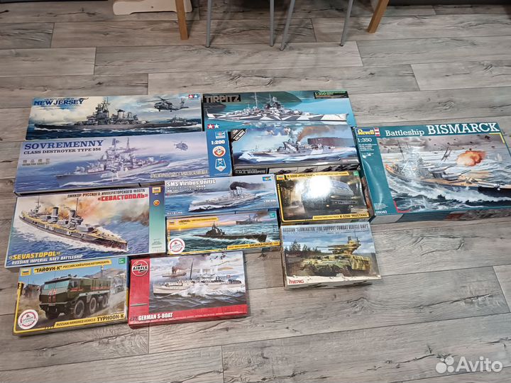Сборные модели кораблей, военной техники