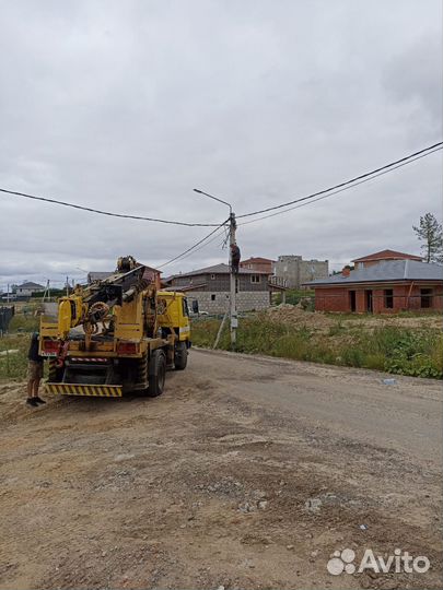 Установка электрического столба, подключение