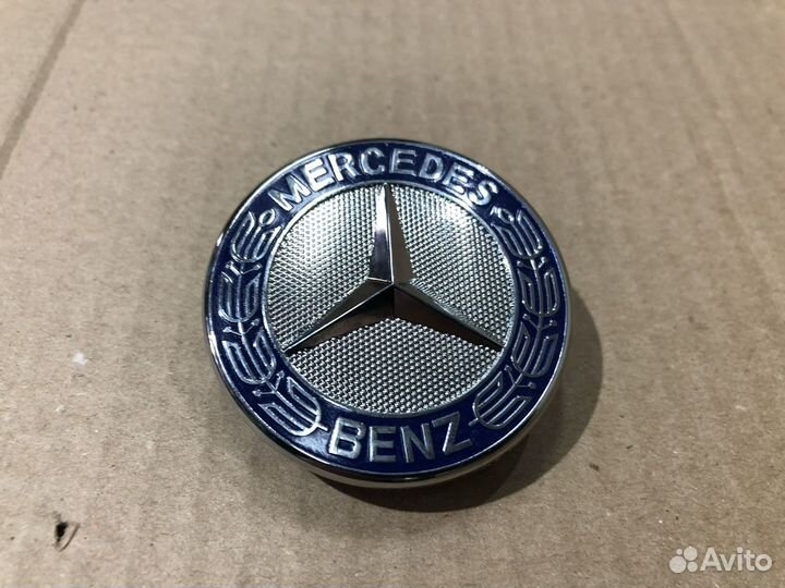 Эмблема капота Mercedes, синяя