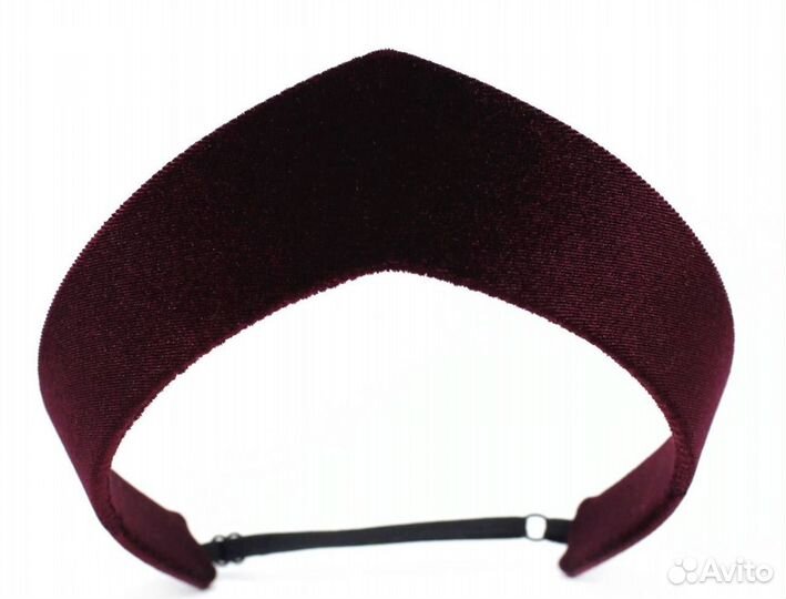 Эксклюзивный бордовый бархатный ободок