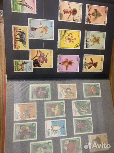 Почтовые марки с альбомом флора и фауна