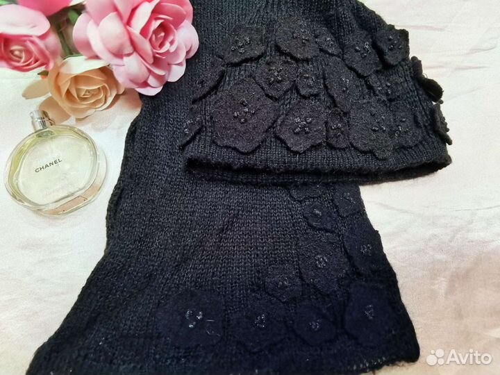 Шапка и шарф комплект женский Винтаж