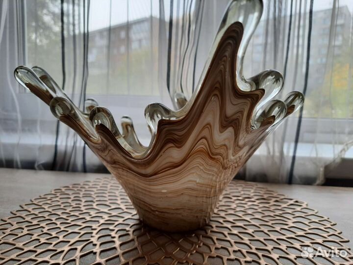 Ваза гутное стекло 70-е СССР галицкое мурано