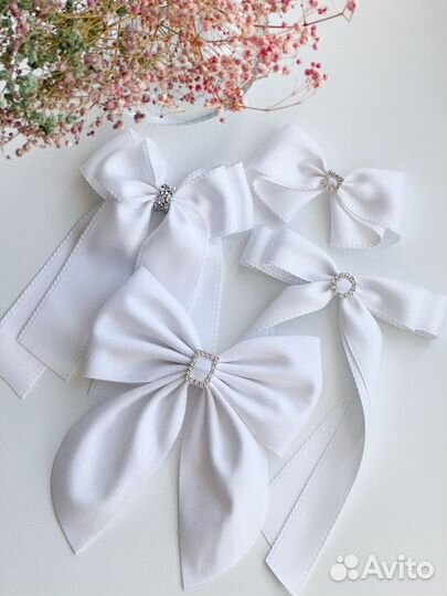 Банты для школы из органзы, замши