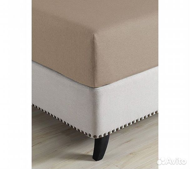 Простынь GoodNight Трикотаж 200х200х20 Какао на ре