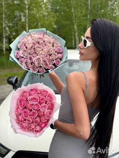 Букет из живых роз с доставкой 25 / 51 / 101