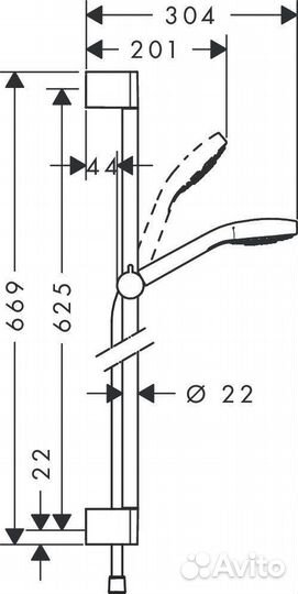 Душевая гарнитура Hansgrohe Croma Select E 1jet 26584400