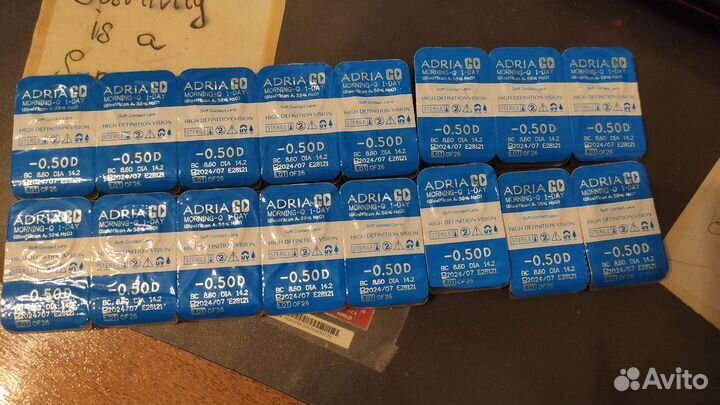 Линзы контактные однодневные с диоптриями -0.5