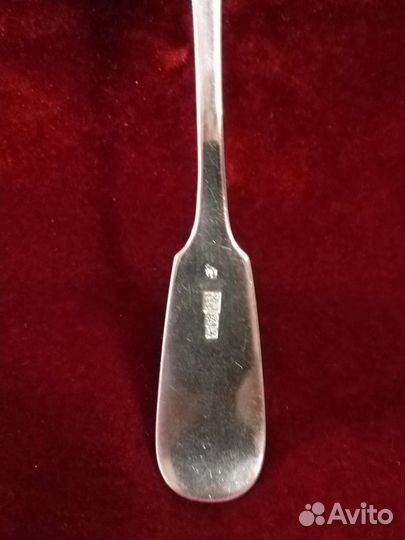 Антикварная серебряная ложка, Казанское клеймо,84п