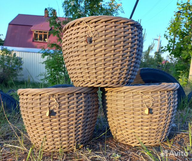 Кашпо из полиротанга Капучино 12л