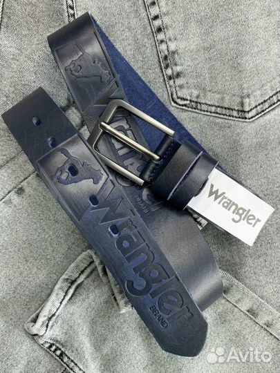 Ремень кожаный Wrangler Deep Blue