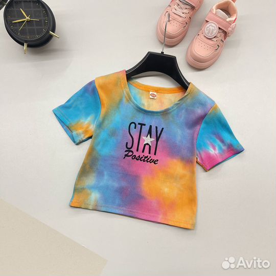 Летняя футболка для девочки, 98-122