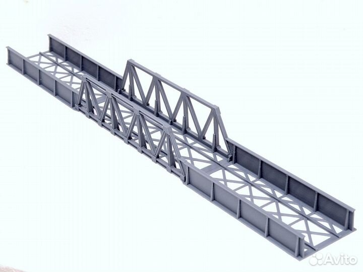 Железная дорога 1/87 Мост ж/д 52.6 см 3 пролета H0