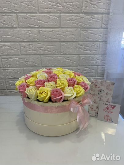 Букет цветов из мыла сердце