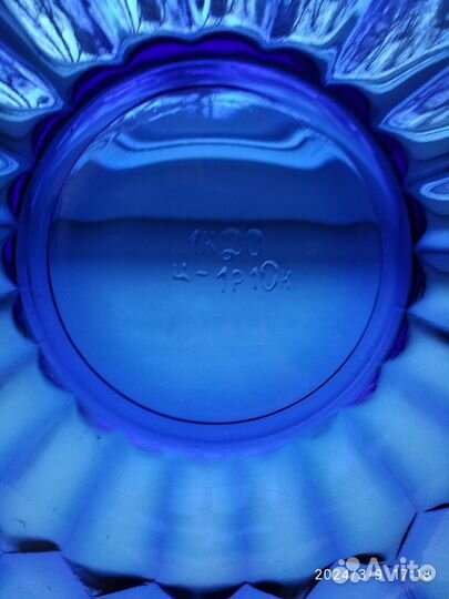 Синяя ваза салатница-конфетница СССР