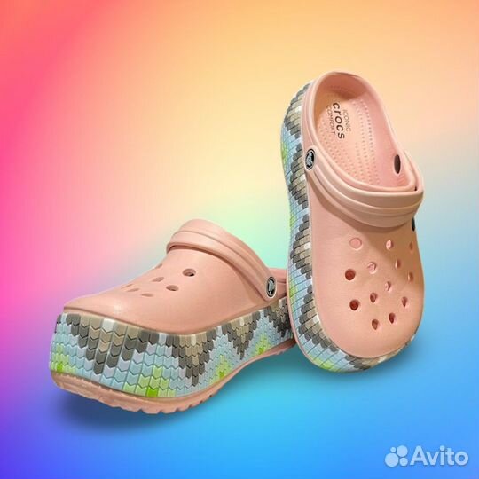 Сабо Crocs женские на платформе (Новая колееция)