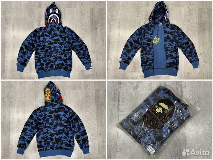 Зип худи Bape Shark S M L XL