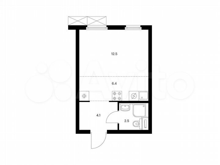 Квартира-студия, 25,5 м², 23/25 эт.