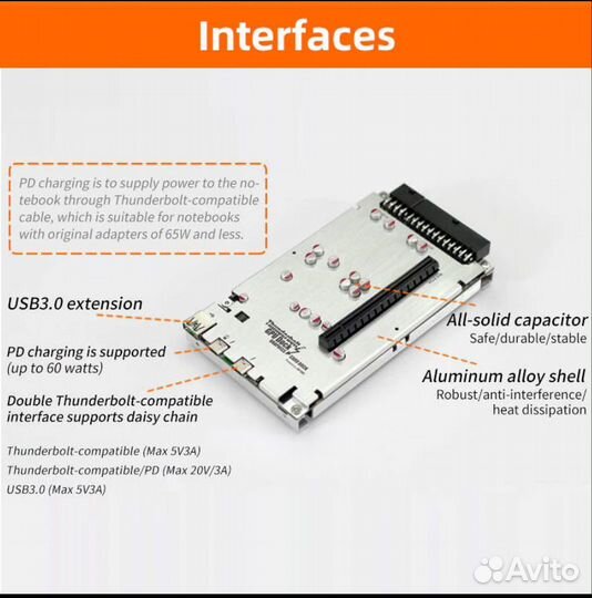 Egpu док-станция видеокарты Thunderbolt 3/4/ USB4