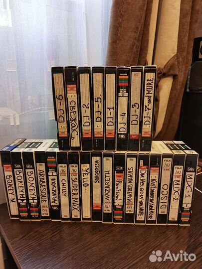 Видео кассеты с музыкой только звук 34шт