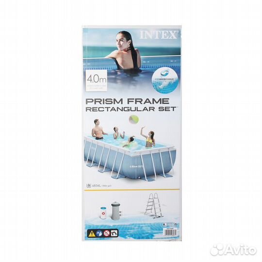 Бассейн каркасный Intex Rectangular 400x200x100 см