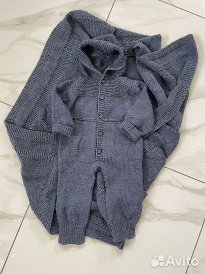 Вязаный комбинезон + плед