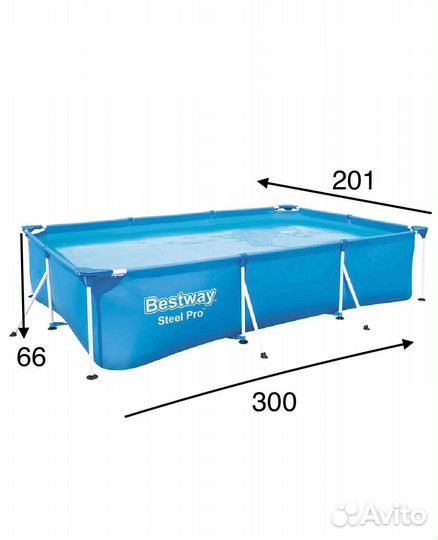 Каркасный бассейн 300х201х66 см
