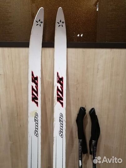 Лыжи деревянные с палками