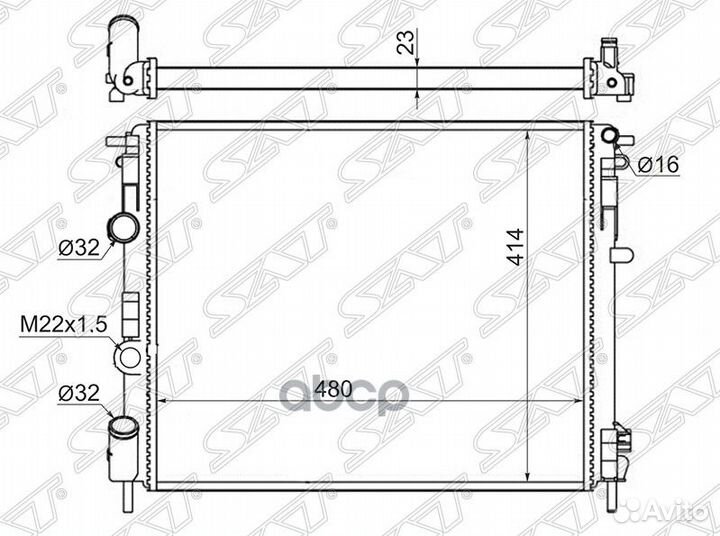 Радиатор Renault Kangoo 97-07 sgrn0002d7f Sat