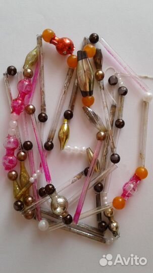 Бусы на елку стеклярус СССР