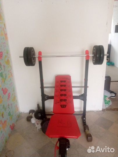 Скамья для жима и штанга