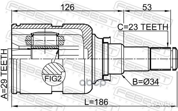 ШРУС внутренний 29x34x23 0111-ZZE132U Febest